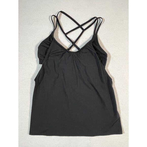 Athleta Black Solace Support Small Racerback Tank Yoga Pilates Workout EUC - Picture 1 of 5